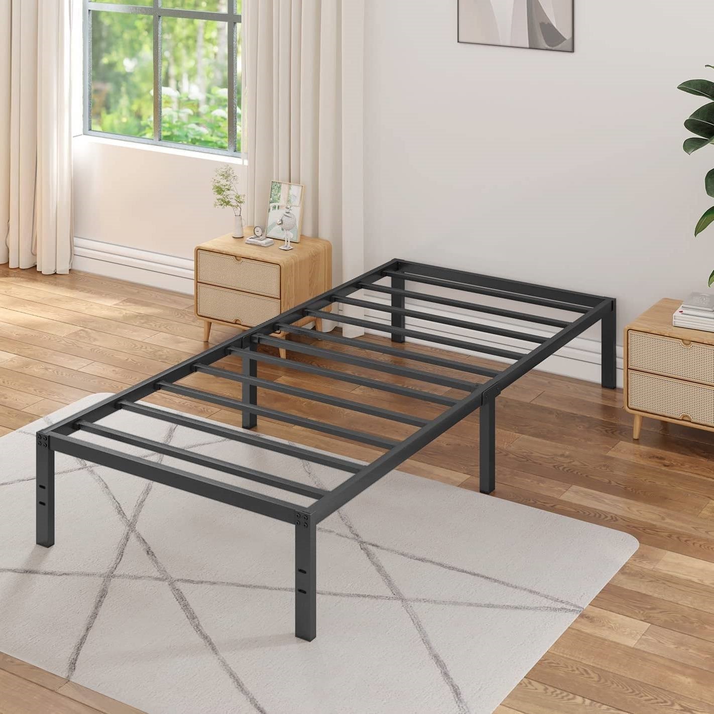 Twin size 16-inch Heavy Duty Metal Bed Frame with 3,000 lbs Weight Capacity