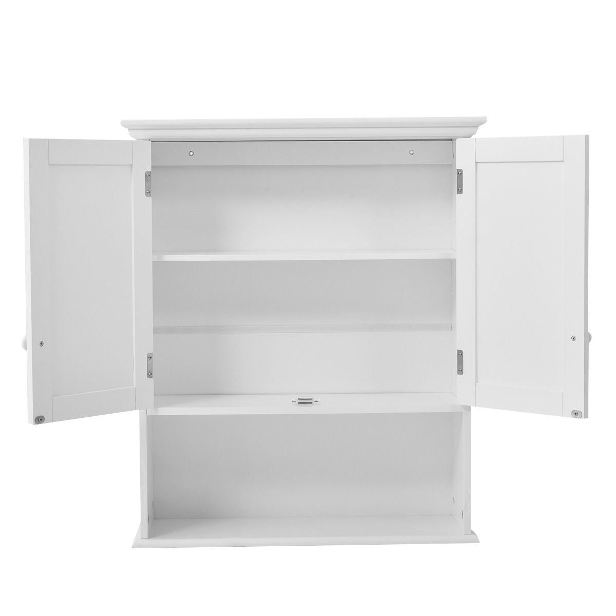 White Wall Mount Bathroom Cabinet with Storage Shelf