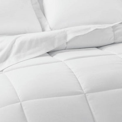 Twin XL Size Microfiber 6-Piece Reversible Bed In A Bag Comforter Set in White