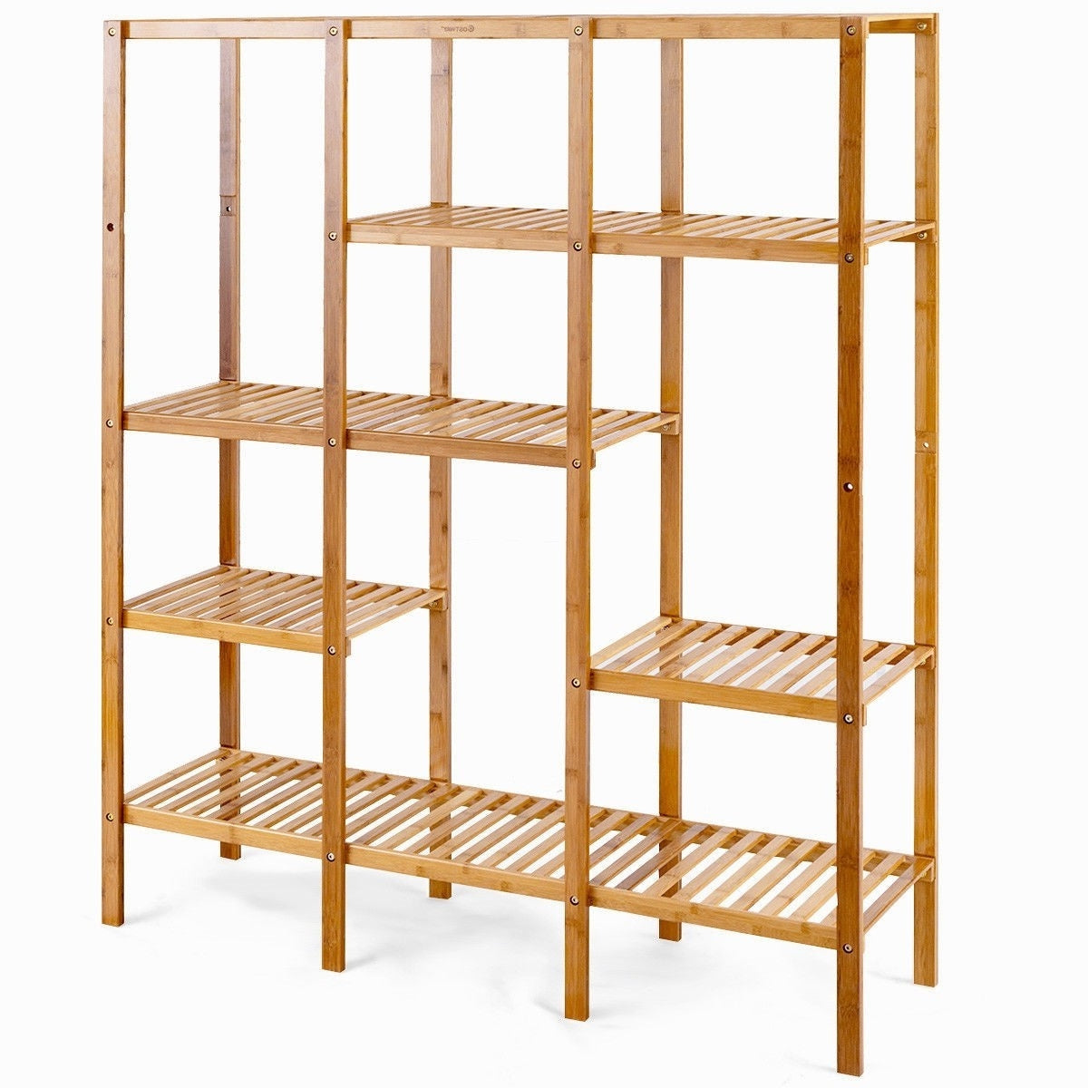 Eco-Friendly Bamboo 4-Shelf Bookcase Storage Rack