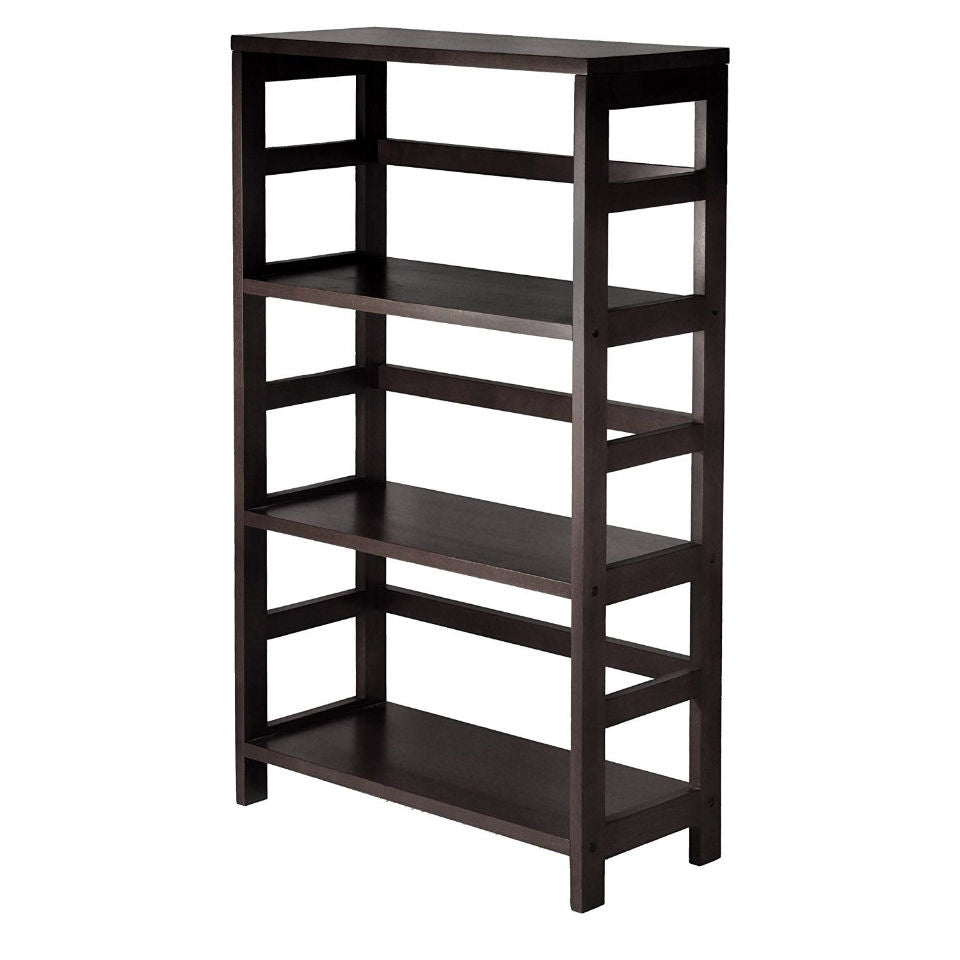 3-Shelf Wooden Shelving Unit Bookcase in Espresso Finish