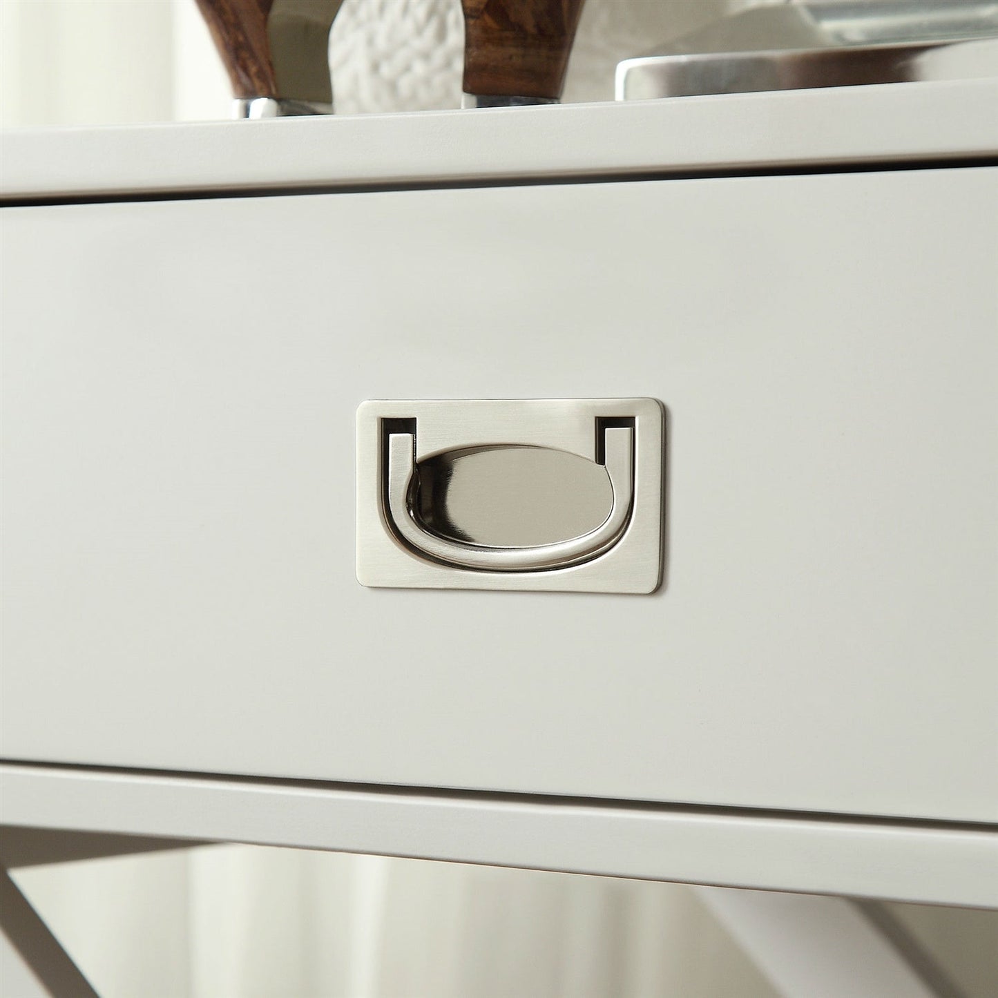 White Modern Bedroom Decor 1-Drawer Bedside Table Nightstand End Table