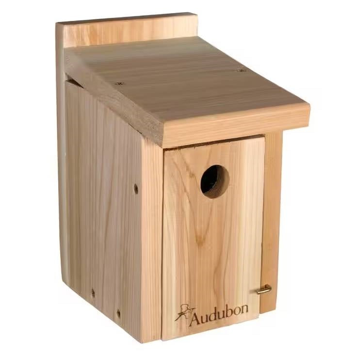 Cedar Wooden Bird House for Wrens and Chickadees