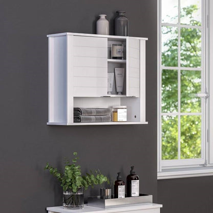 White 2 Door Wall Mounted Bathroom Storage Cabinet