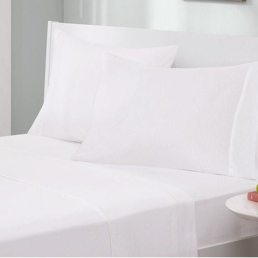 Full Size 4-Piece Cotton Blend Jersey Sheet Set in White