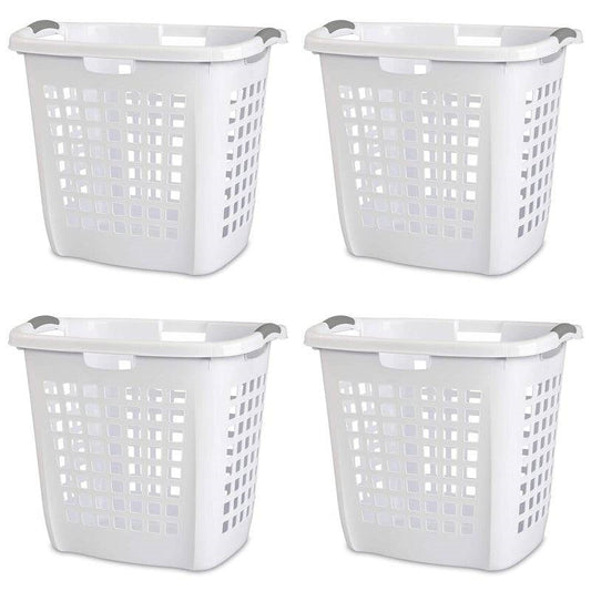 Set of 4 Heavy Duty Plastic Laundry Hamper Dirty Clothes Basket