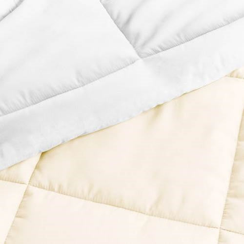 Twin/Twin XL 2-Piece Microfiber Reversible Comforter Set in White and Cream