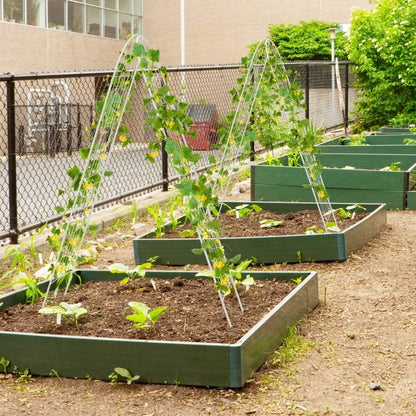 Set of 2- 6-ft Galvanized Steel Outdoor Garden Trellis in White Metal Finish