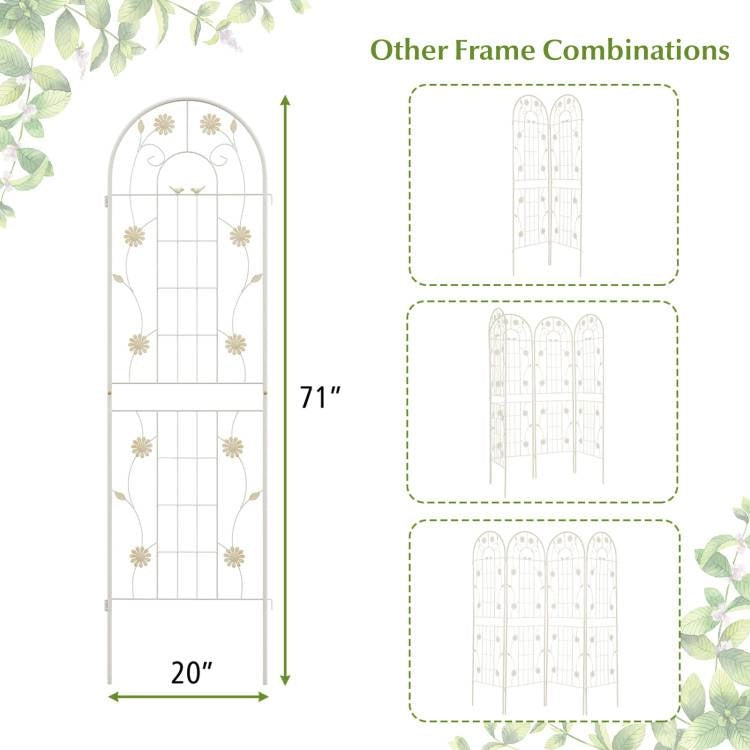 Set of 2- 6-ft Galvanized Steel Outdoor Garden Trellis in White Metal Finish