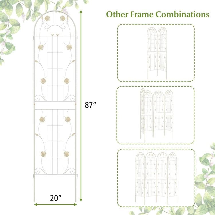 2 Pack - 7-ft Galvanized Steel Garden Trellis in White Metal Outdoor Finish