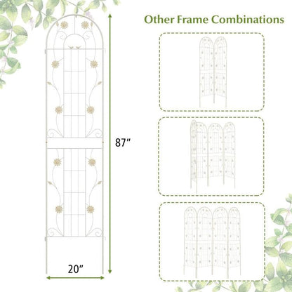 2 Pack - 7-ft Galvanized Steel Garden Trellis in White Metal Outdoor Finish