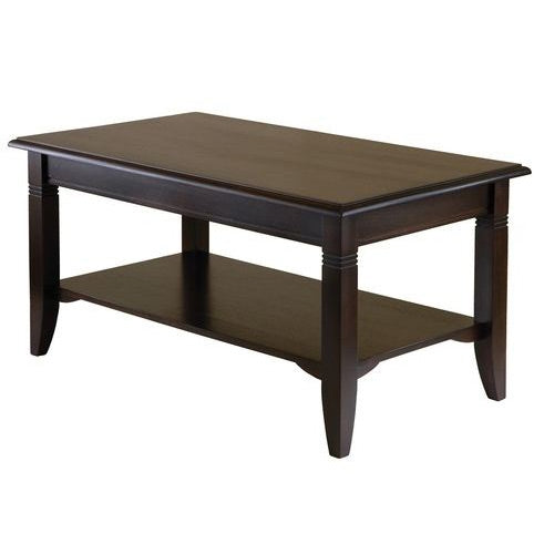 Rectangle Wood Coffee Table in Cappuccino Finish