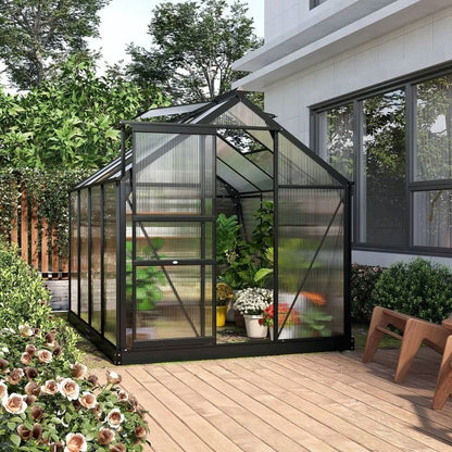 9.8 ft. x 19.5 ft. Outdoor Greenhouse with Steel Frame and White PE Cover