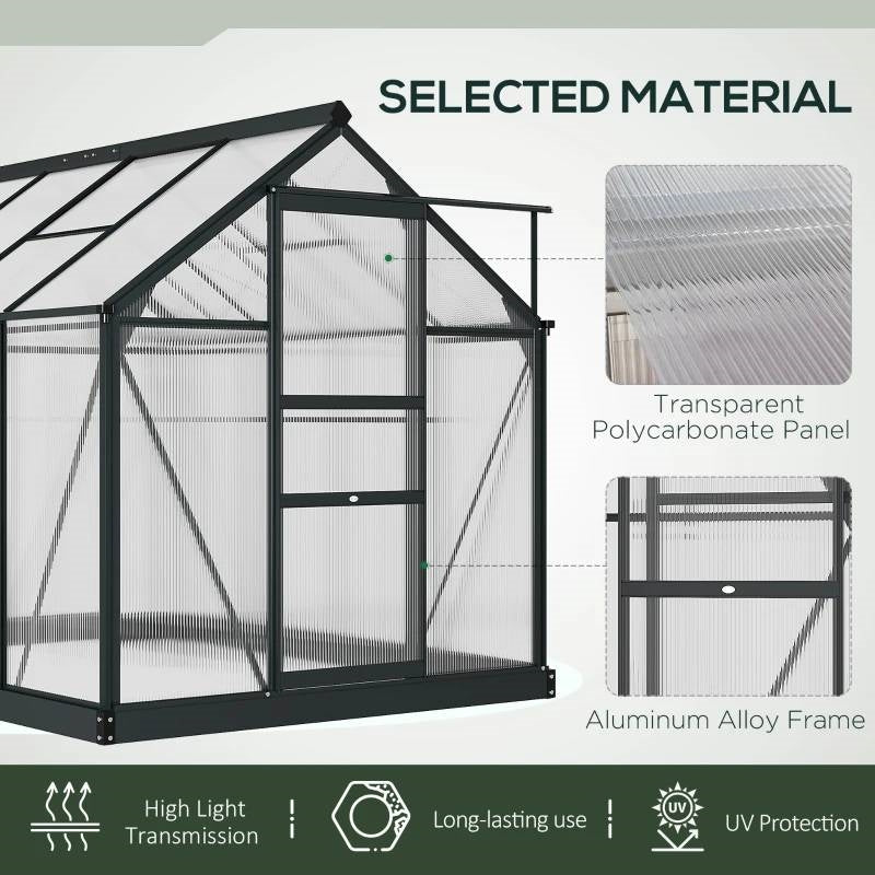 9.8 ft. x 19.5 ft. Outdoor Greenhouse with Steel Frame and White PE Cover