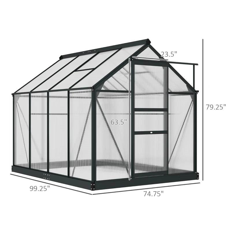 9.8 ft. x 19.5 ft. Outdoor Greenhouse with Steel Frame and White PE Cover