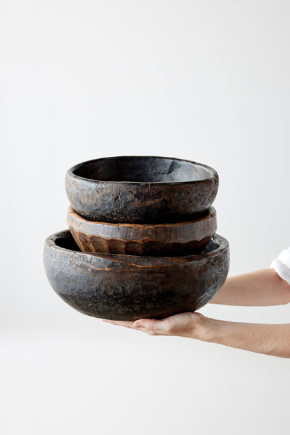 Vintage Iroko Wood Bowl