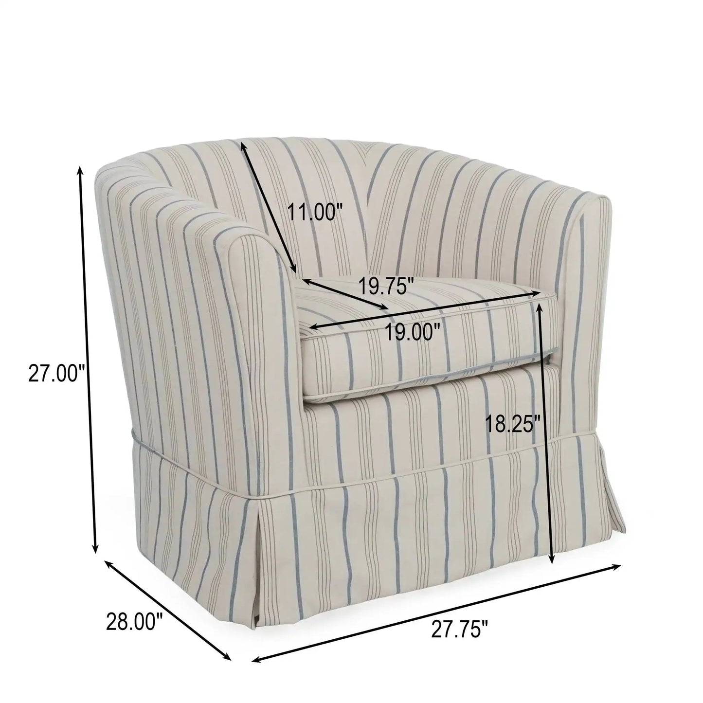 Zeniqua - Upholstered Swivel Chair With Loose Cover