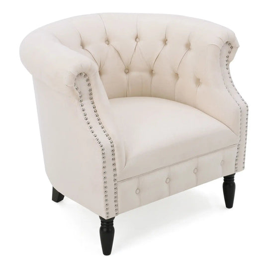 Celestialis - Upholstered Club Chair With Tub Design And Rolled Recessed Armrests