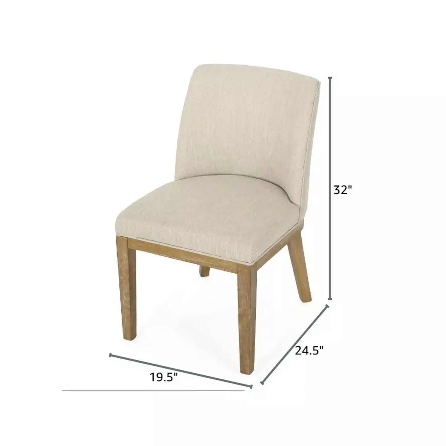 Modern Dining Chair With Durable Fabric Upholstery And Sturdy Wooden Frame (Set of 2)