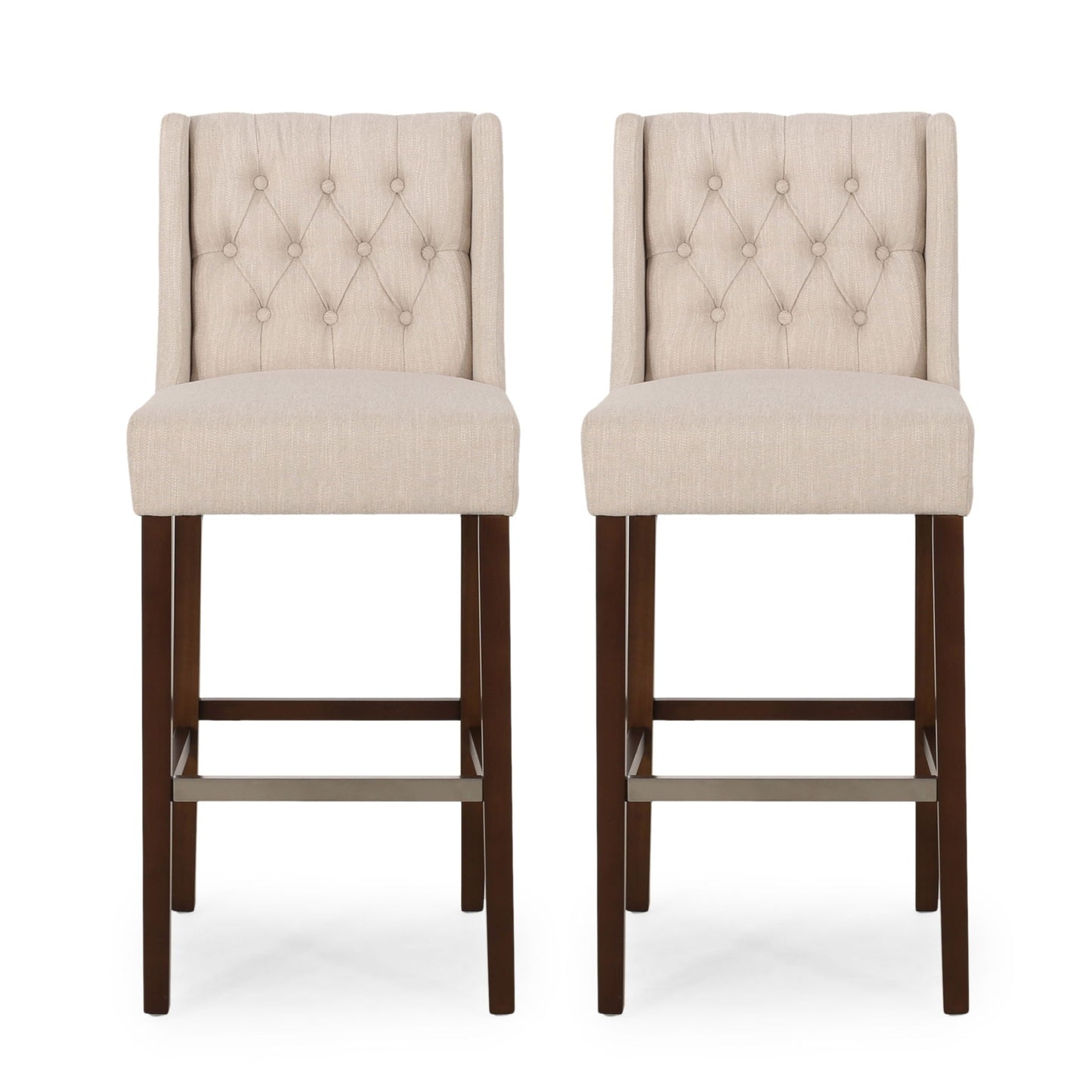 Solstara - Upholstered Dining Barstool With Button Tufted And Wing Back