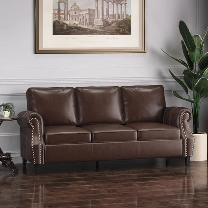 Contemporary 3 Seater Sofa With Nailhead Trim