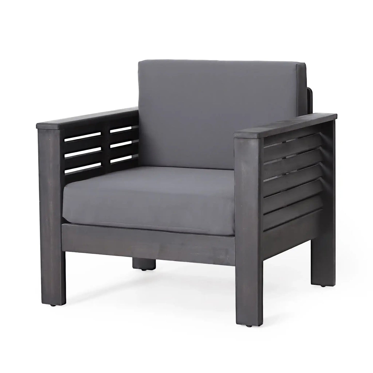 Slat Design Club Chairs With Cushions