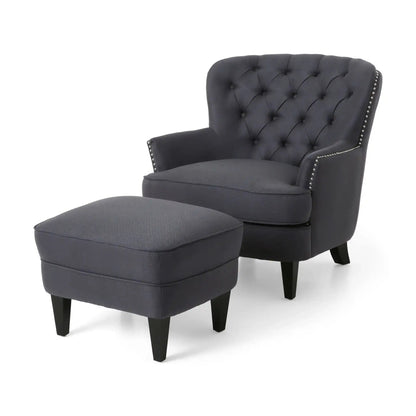 Enchante - Living Room Set With Tufted Back Club Chair And Ottoman