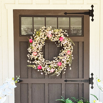26 Inch Pink Blossom Wreath