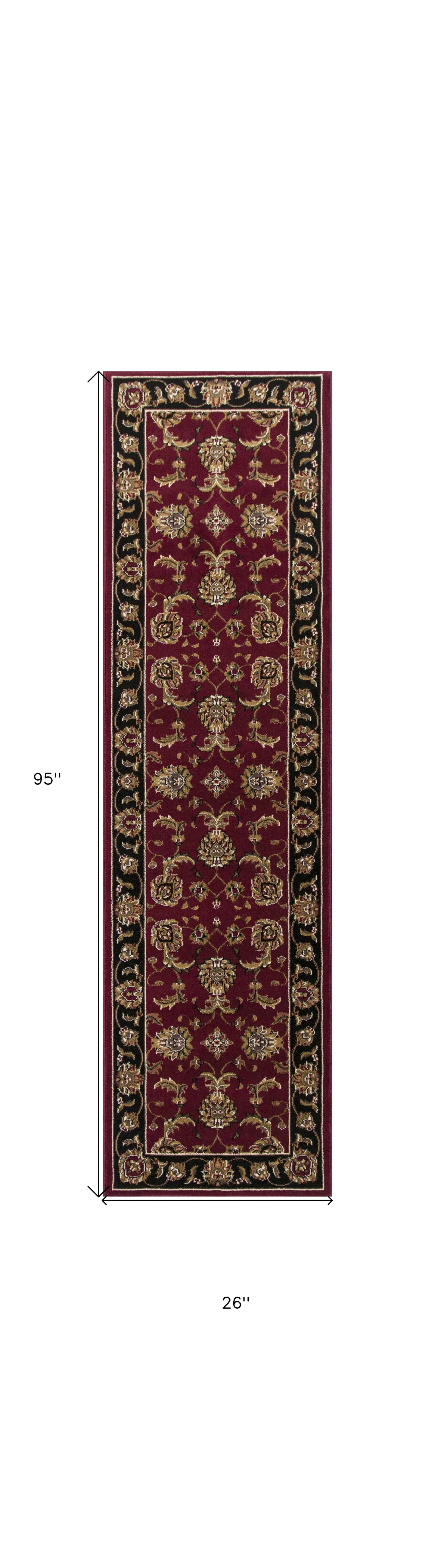 9' X 13' Red and Black Area Rug