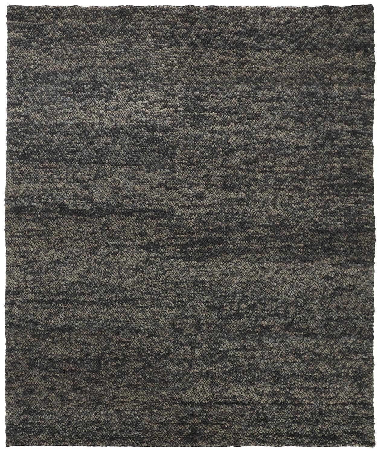 8' X 11' Purple and Gray Wool Hand Woven Distressed Area Rug