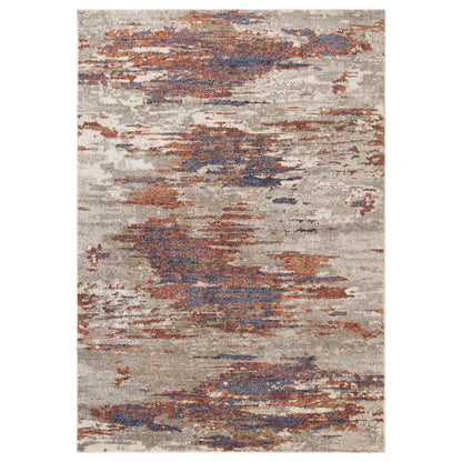 10' Rust Abstract Power Loom Runner Rug